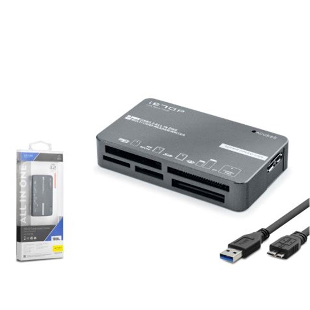 121581 iETOP C308 USB 3.2 Gen1 All in One Kart Okuyucu CF SD MicroSD MS XD 5 Gbps Siyah - Görsel 1