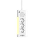 S-link PRZ06 3 Soketli 2 USB 2 TYPE-C PD20 2M 306 Joule Tam Bakır Kablolu Beyaz Akım Korumalı Priz - Görsel 2