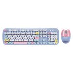 Everest KM-6284 WHISKER Renkli Tuşlu Mavi Kablosuz Q Klavye + Mouse Set