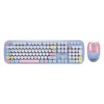 Everest KM-6284 WHISKER Renkli Tuşlu Mavi Kablosuz Q Klavye + Mouse Set - Görsel 2
