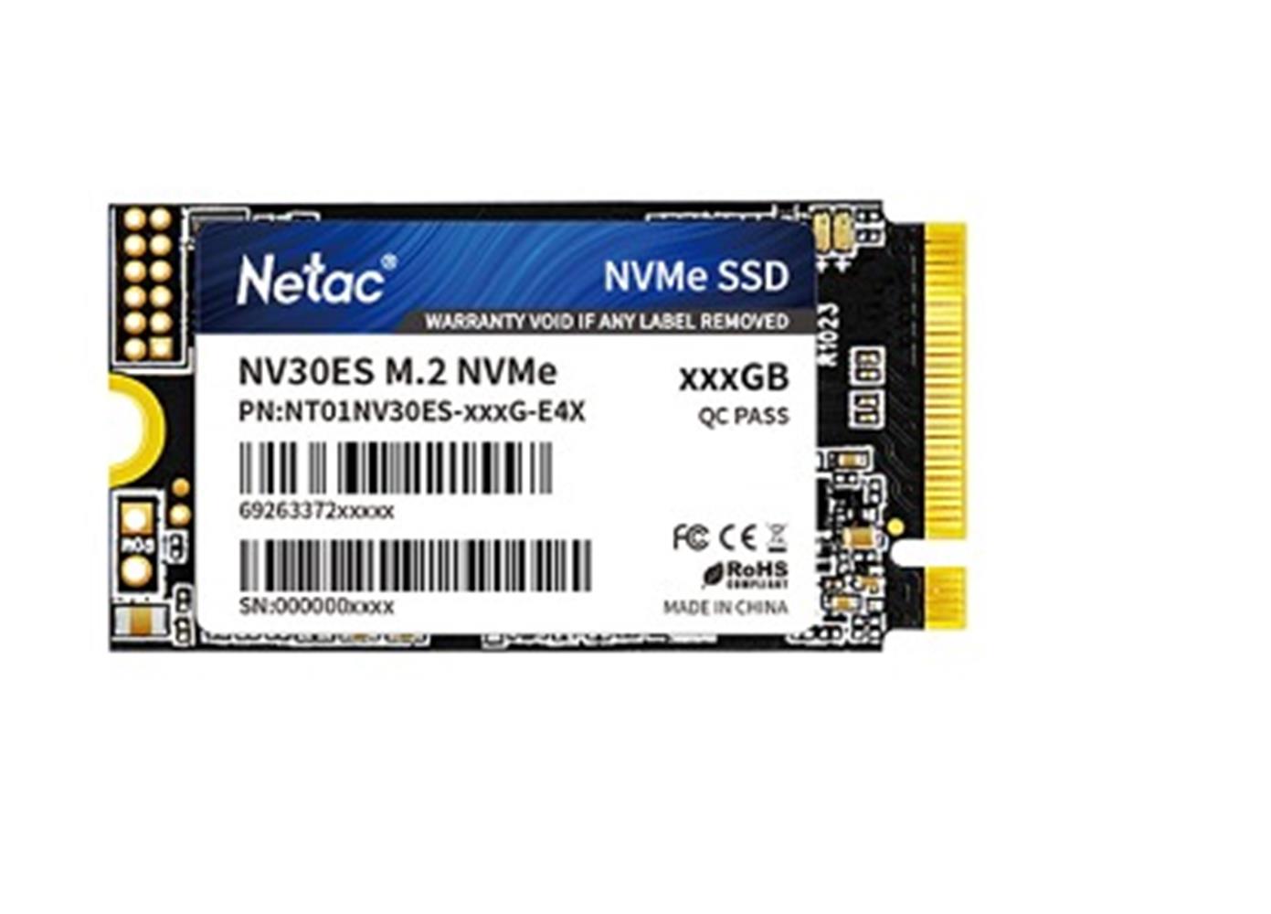 121848 Netac NV30ES 512GB SSD M.2 2242 NVMe NT01NV30ES-512-E4X Ssd - Görsel 1