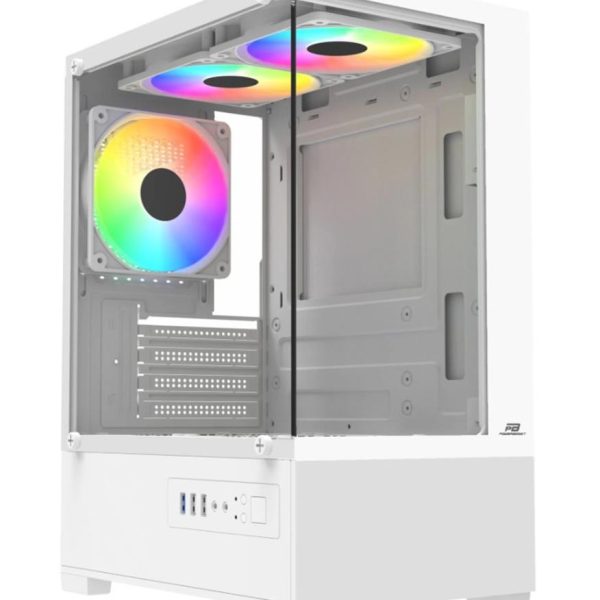 PowerBoost PB-M5001W 500w 3-12cm Rainbow Fanlı USB 3.0 Seaview M-ATX Gaming Beyaz Kasa