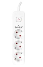 S-link SPG301S 1.5m 3x1.5mm 100 yüzde  Bakır 750 Joule 3 lü Anahtarlı Akım Korumalı Priz - Görsel 2