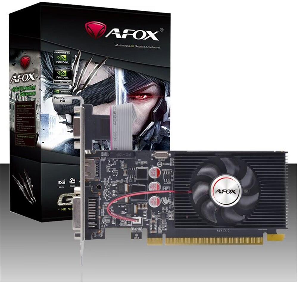 121974 Afox Geforce Gt240 1gb Ddr3 128bit AF240-1024D3L2-V2 DVI HDMI VGA LP Single Fan Ekran Kartı - Görsel 1