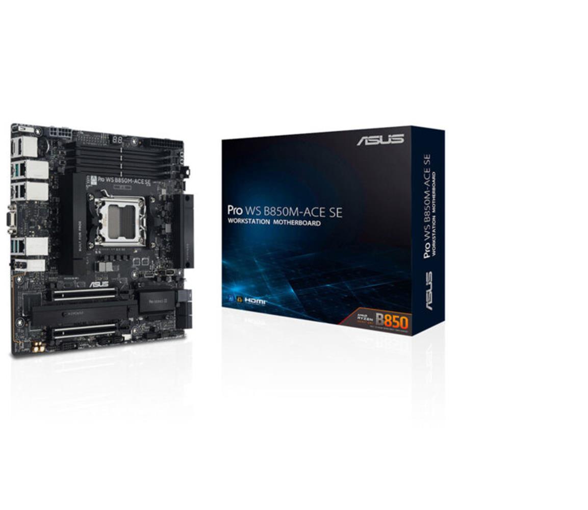 121994 Asus Pro WS B850M-ACE SE AMD AM5 DDR5 Micro ATX Anakart - Görsel 1