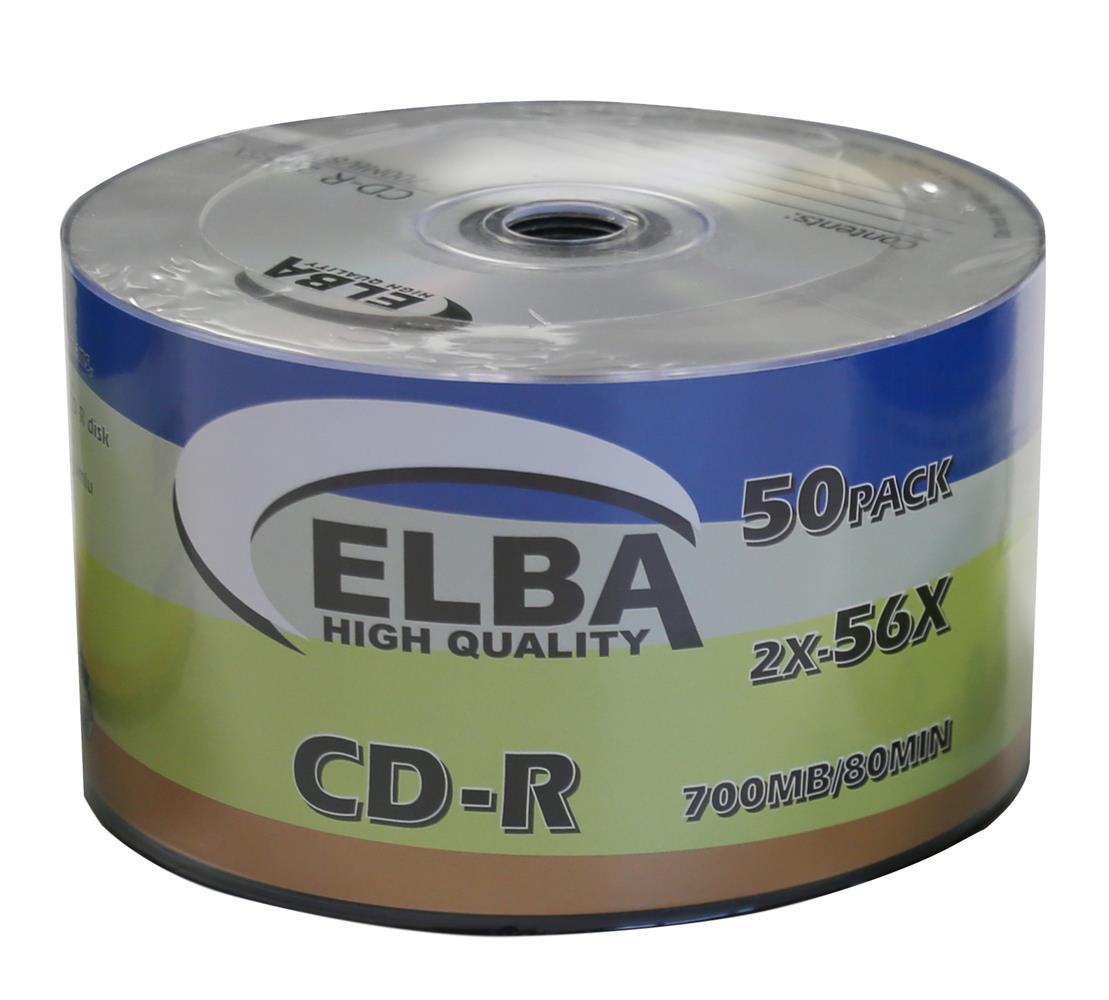 16311 Elba CD-R 700MB-80MIN 56x 50li Shrink - Görsel 1