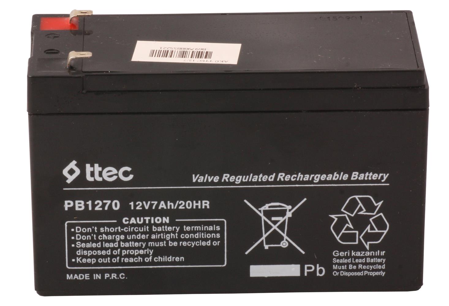 27590 Ttec 12V 7Ah-20Hr Base Ba - Görsel 1
