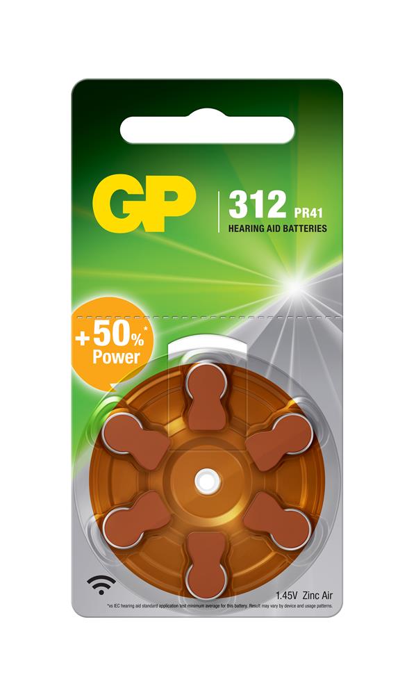 36706 GP ZA312 1.4V Düğme Kulaklık Pili 6'lı Paket - Görsel 1