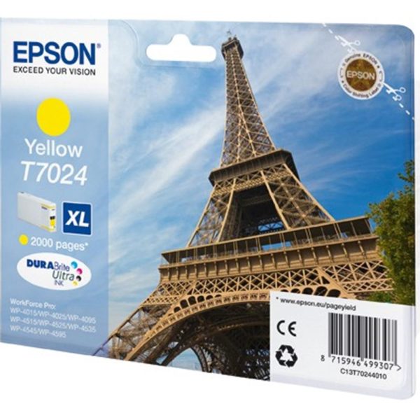 Epson T7024 Yellow Sarı 2.000 Sayfa Mürekkep Kartuş T70244010