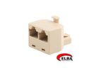 Elba 8P8C Jack- 2X8P8C Jack 2li RJ45 Çokla JK8464 - Görsel 2