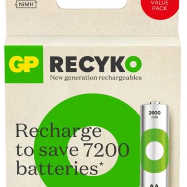 GP AA 2600 mAh Şarjlı Kalem Pil 4+2'li Paket GP270AAHCE4-2