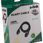S-link SLX-937 Scart To Scart  5mt Gold Kılıflı Kablo