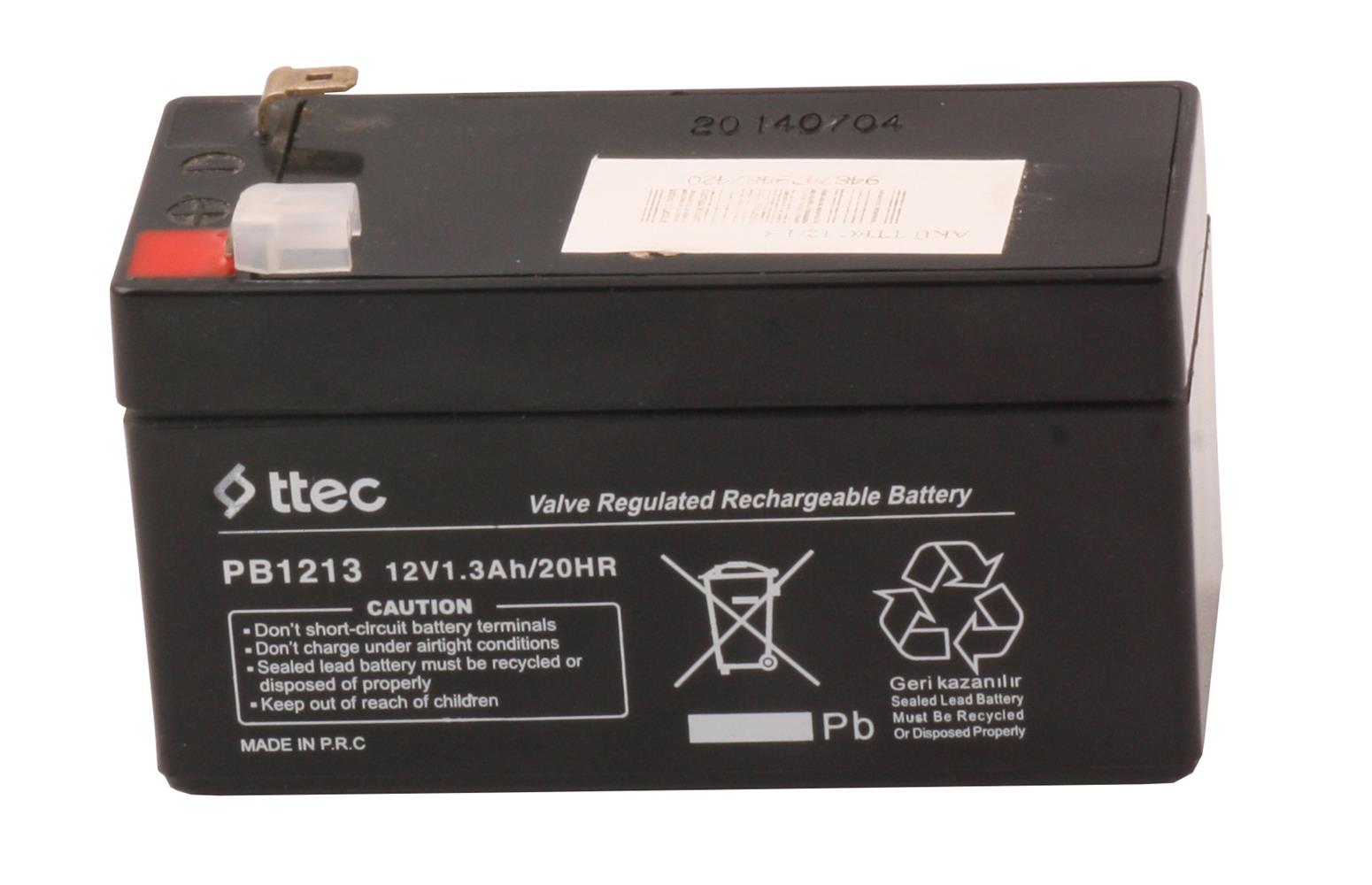 50234 Ttec 12V 1.3AH Bakımsız Kuru Akü - Görsel 1