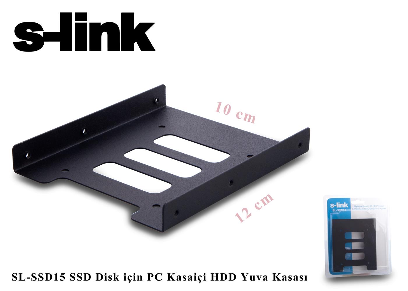52034 S-link SL-SSD15 Ssd Disk İçin Pc Kasa içi Hdd Yuva Kasası 2,5"-3,5" - Görsel 1