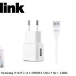 S-link SMG-492 2000mah Note 3 Şarj Kablo Priz Data Şarj Kablosu