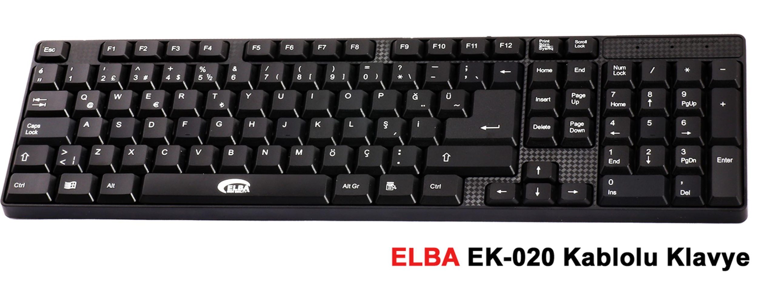65612 Elba EK-020 Q Usb Siyah Türkçe Kablolu Standart Klavye (1.8Mt Kablo Uzunluğu) - Görsel 1