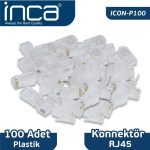 INCA Icon-p100 Cat6 Rj-45 Plastik 100lü  Konnektör