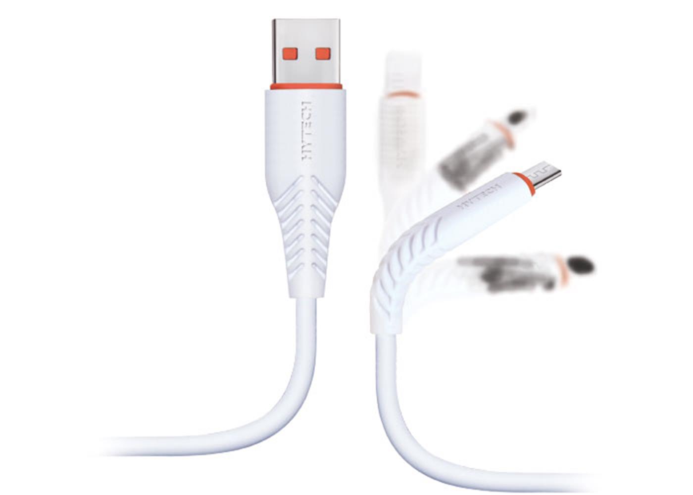 86030 Hytech HY-X235 1.2M 3A Micro Usb Beyaz Data - Görsel 1