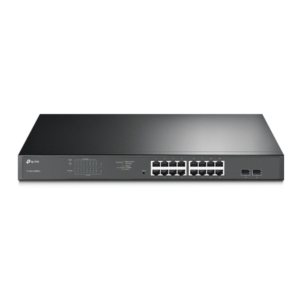 95835 Tp-Link TL-SG1218MP 16 Port 10-100-1000 Poe+ Switch 2 Port SFP Çelik Kasa Rack Mount - Görsel 1