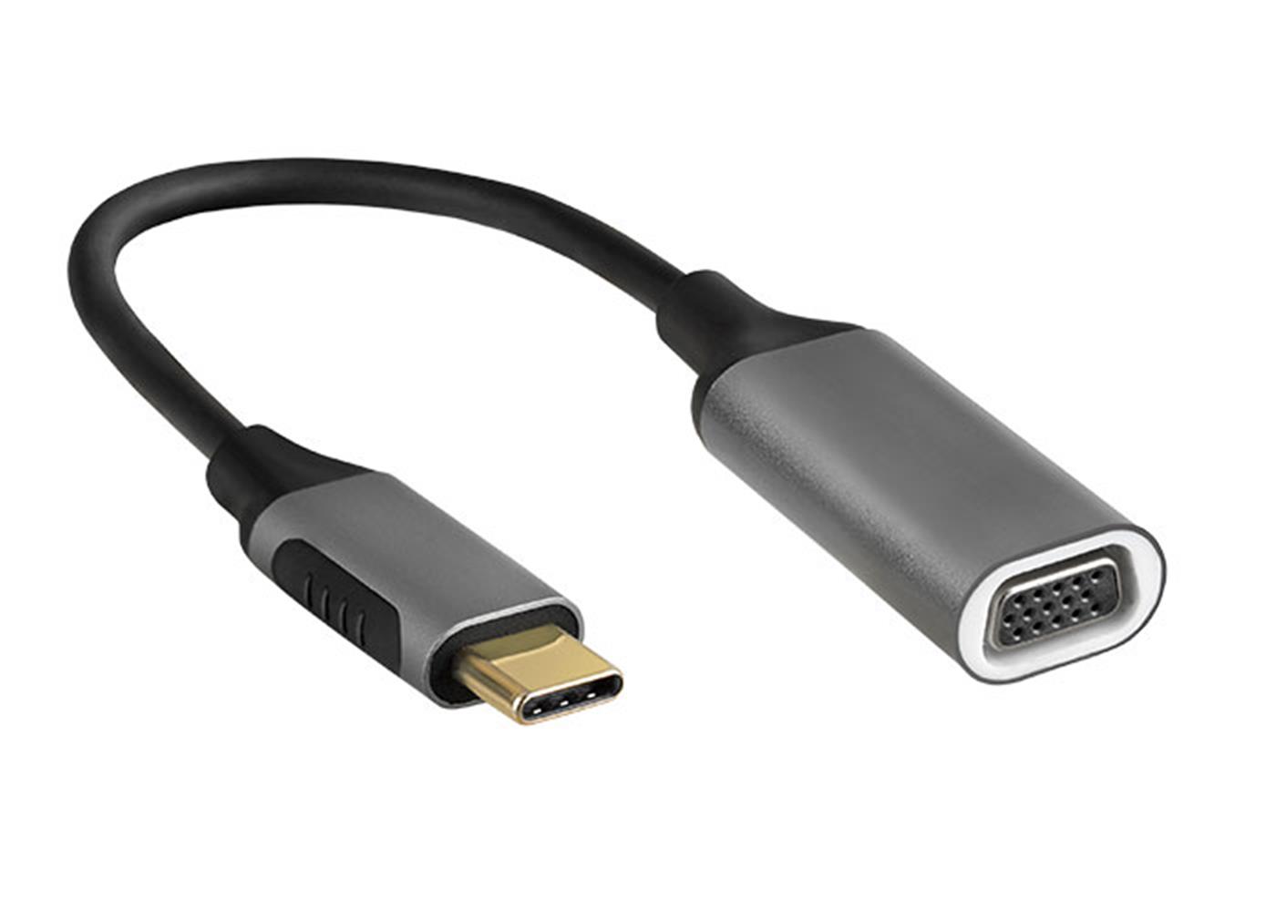 98778 S-link Swapp SW-U5145 Gri Metal Type-C to VGA Adaptör - Görsel 1