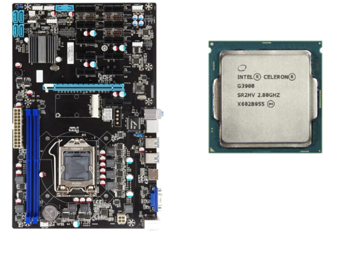 99426 Esonic B250 BTC Gladiator 12li Anakart + G3900 İşlemci Mining Anakart - Görsel 1