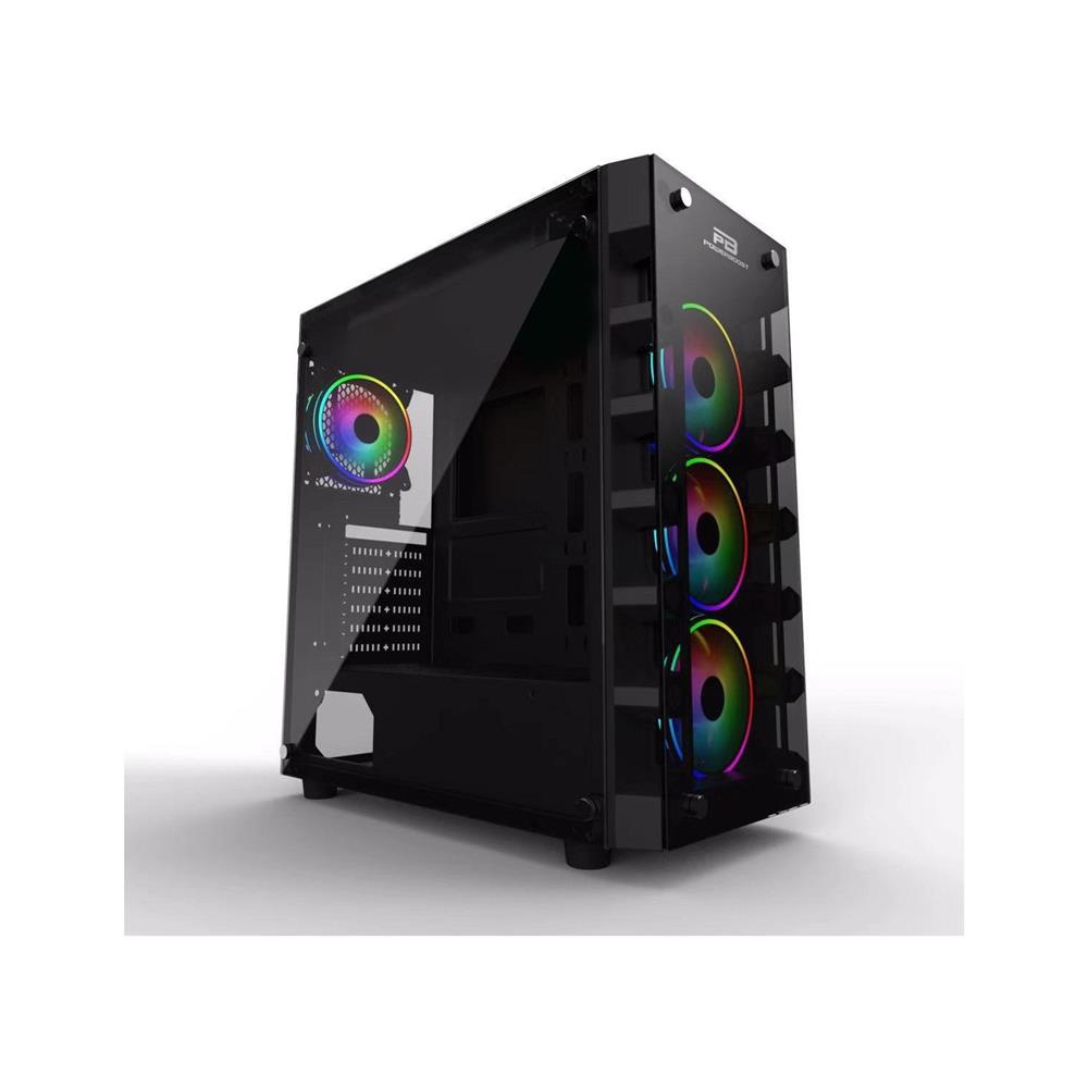 99847 PowerBoost X59RGB-650W 80+ USB 3.0 Tempered Glass 6 x RGB Fanlı Gaming Kasa (JBST-X59RGB-650) - Görsel 1